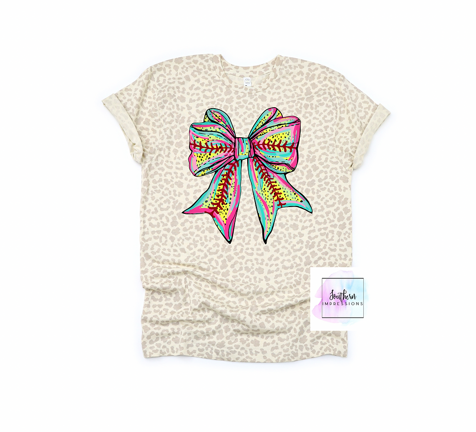 Bright Softball Bow- Youth