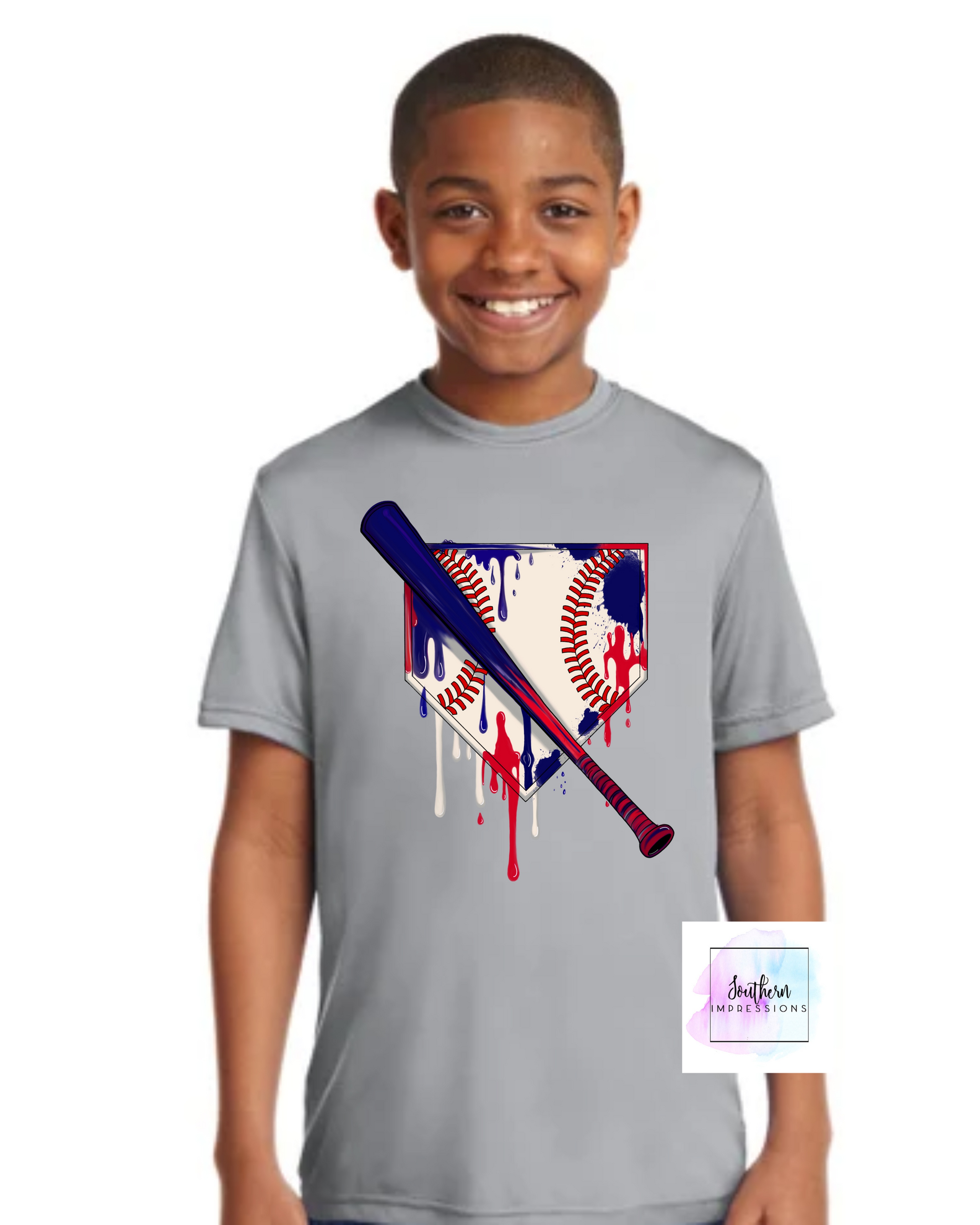 Baseball Drip Red/Navy-Youth