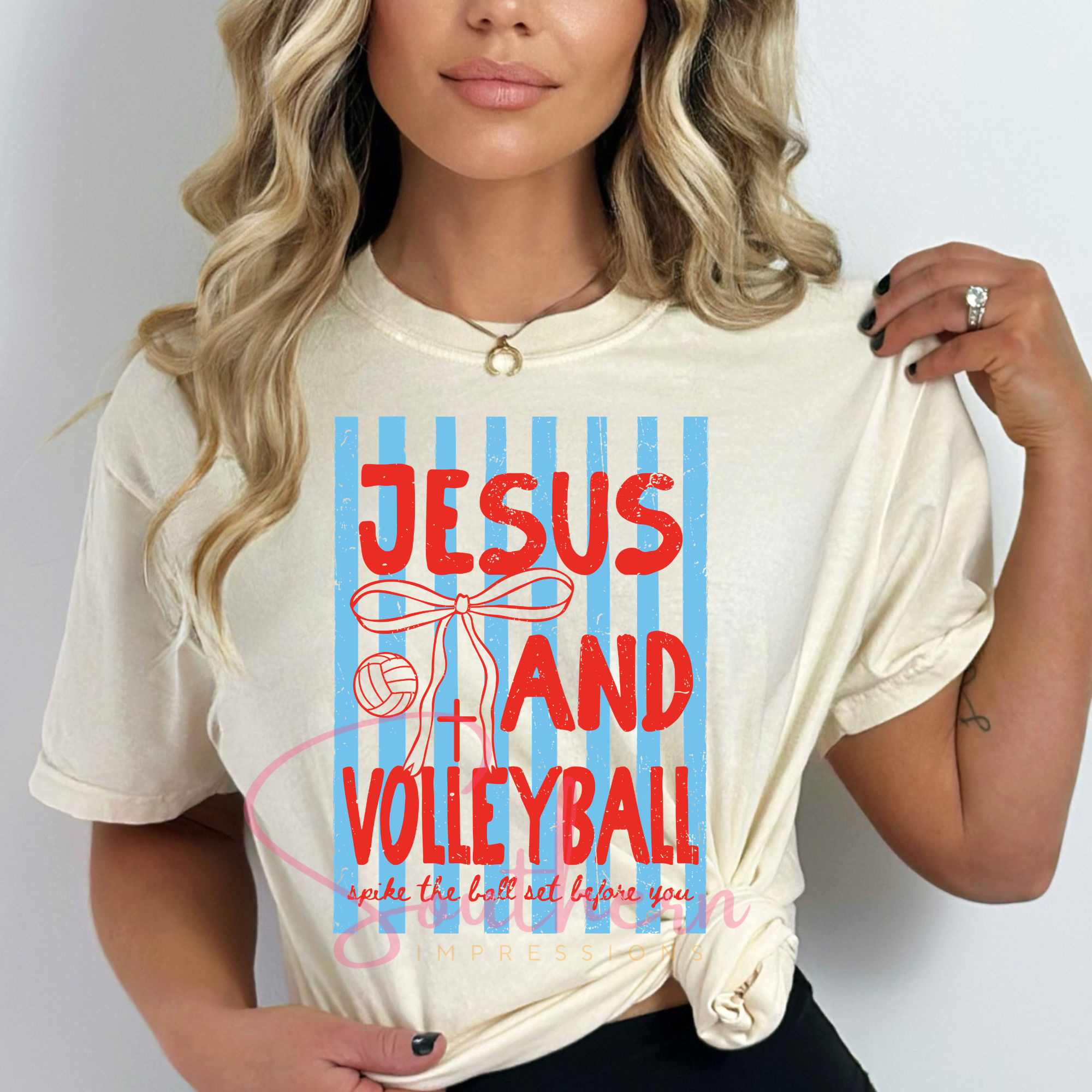 Jesus & Volleyball Blue-Women