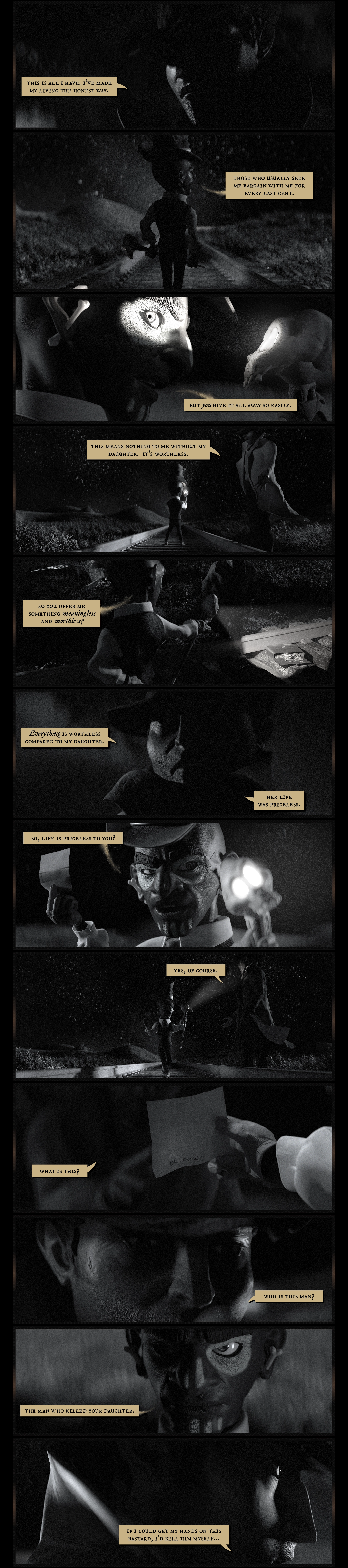The Daily Mobster Price of Life - Scene one - The Man In the Hat - cinematic graphic novel comic