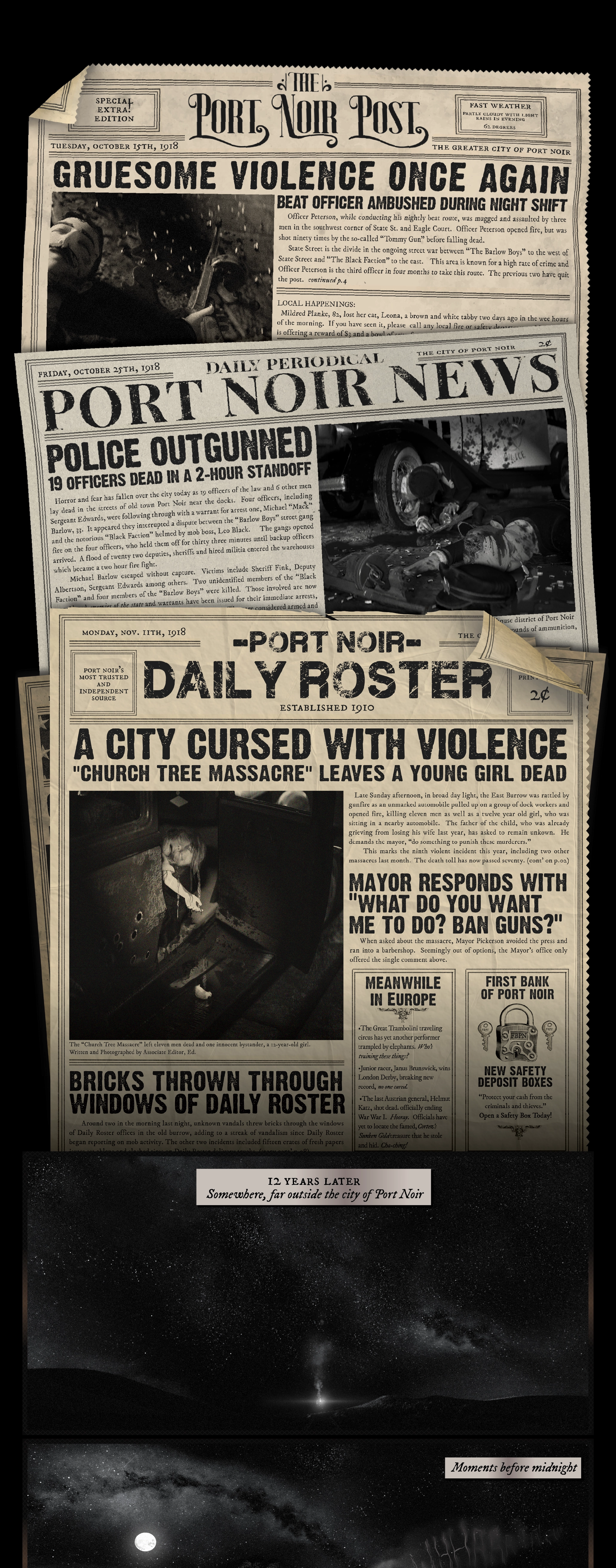 The Daily Mobster Price of Life - Scene one - The Man In the Hat - cinematic graphic novel comic