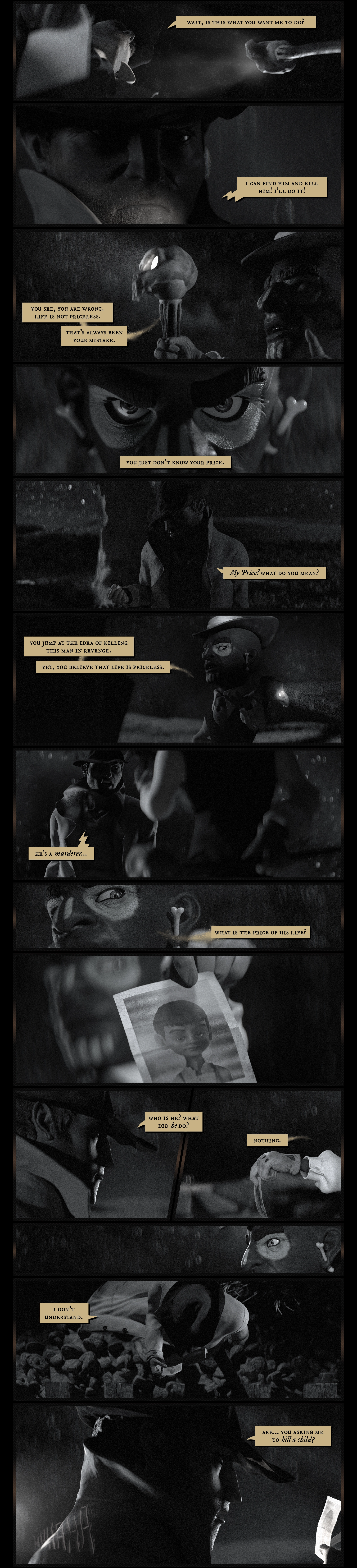 The Daily Mobster Price of Life - Scene one - The Man In the Hat - cinematic graphic novel comic