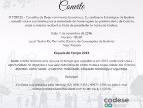 CODESE Conselho de Desenvolvimento Econômico Sustentável e Estratégico de Goiânia Convida