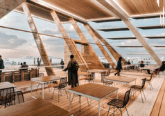 Iceland Movie Pavilion International Competition, Iceland, Wooden Pavilion, Movie Theathre, Drakkar, Timber Structure, Grjótagjá cave,  Lake Mývatn, DCS+Architects, Unreal Engine, Environmental Architecture, Sustainable Architecture, Green Roof, Flexible Building, Multiuse Building, Glass Facade, Canteliver Roof, Timber Structure