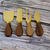 Gold Color Cheese Knives Set in Walnut Wood Product Image
