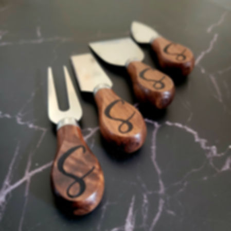 Cheese Knives Set in Walnut Wood Product Image