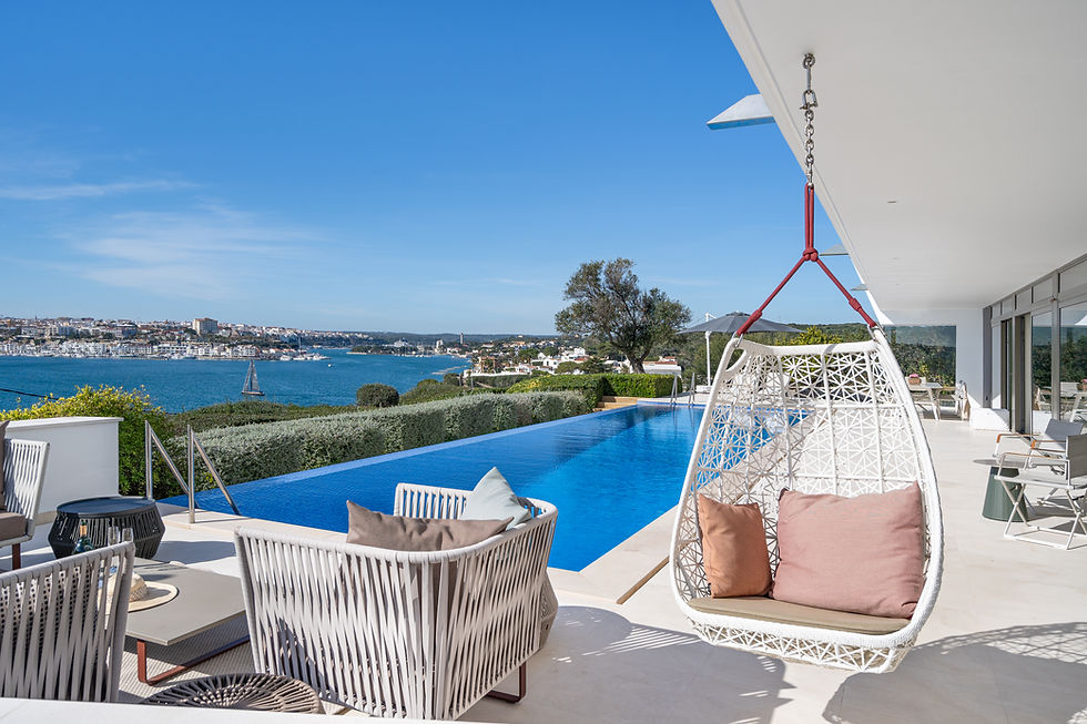 Stunning views over the Port of Mahon from Villa Navis