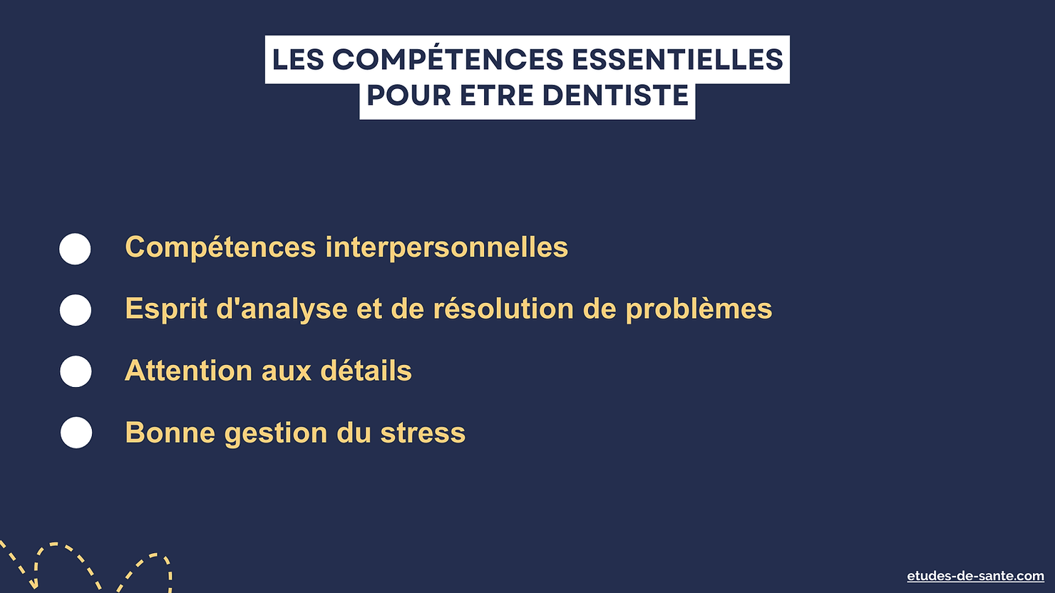 schema montrant les competences pour etre dentiste