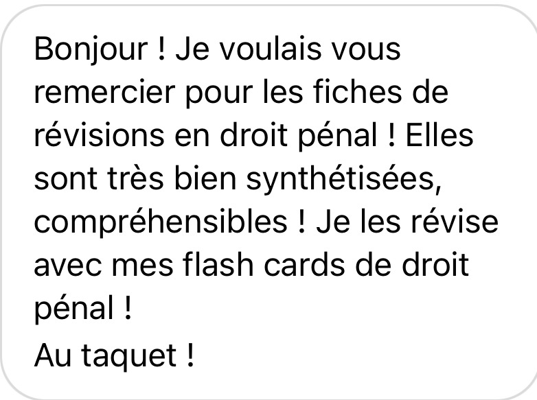 Miniature : avis fiches droit penal