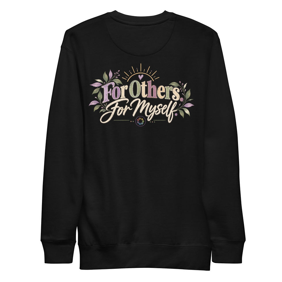 Black Holding Space therapist sweatshirt with vintage botanical artwork and cream lettering.