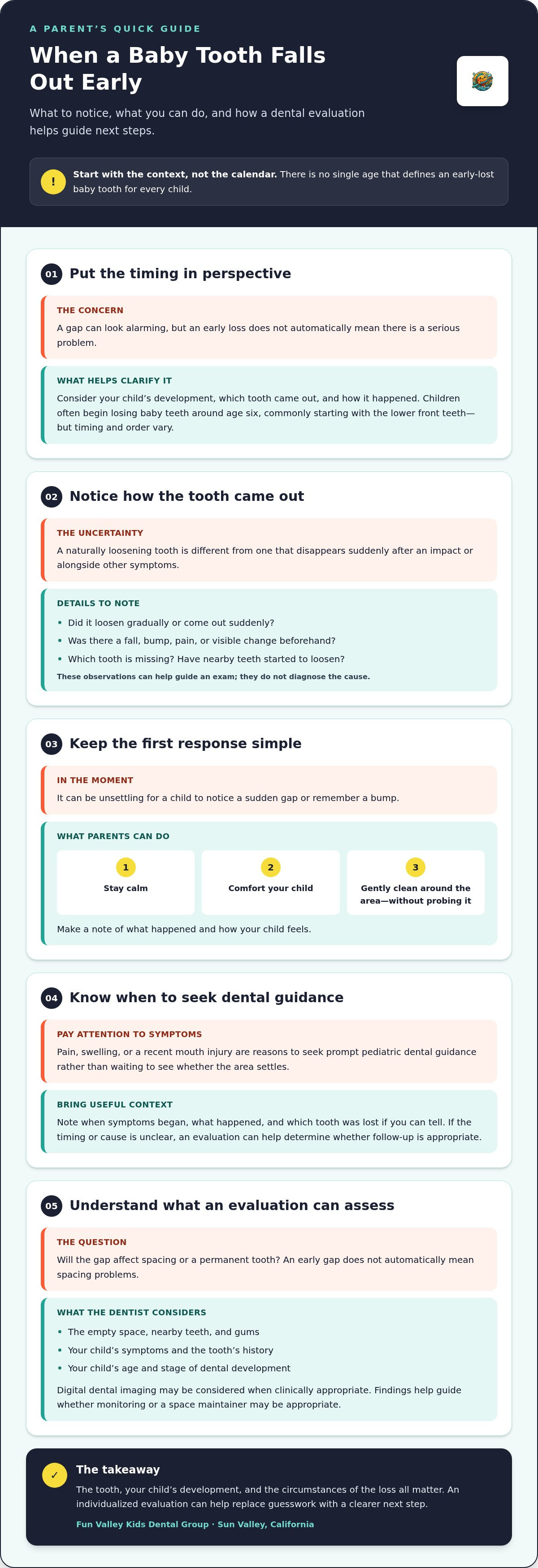 What to do if baby tooth falls out early Sun Valley