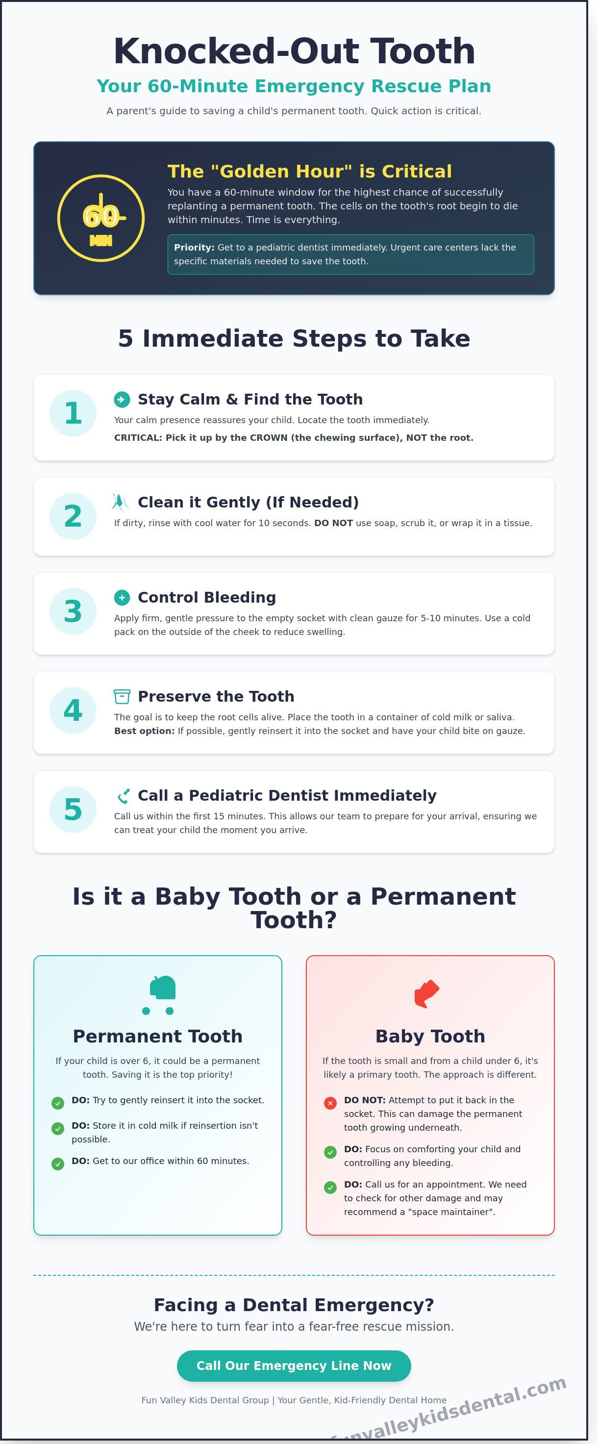 Knocked out tooth child emergency sun valley