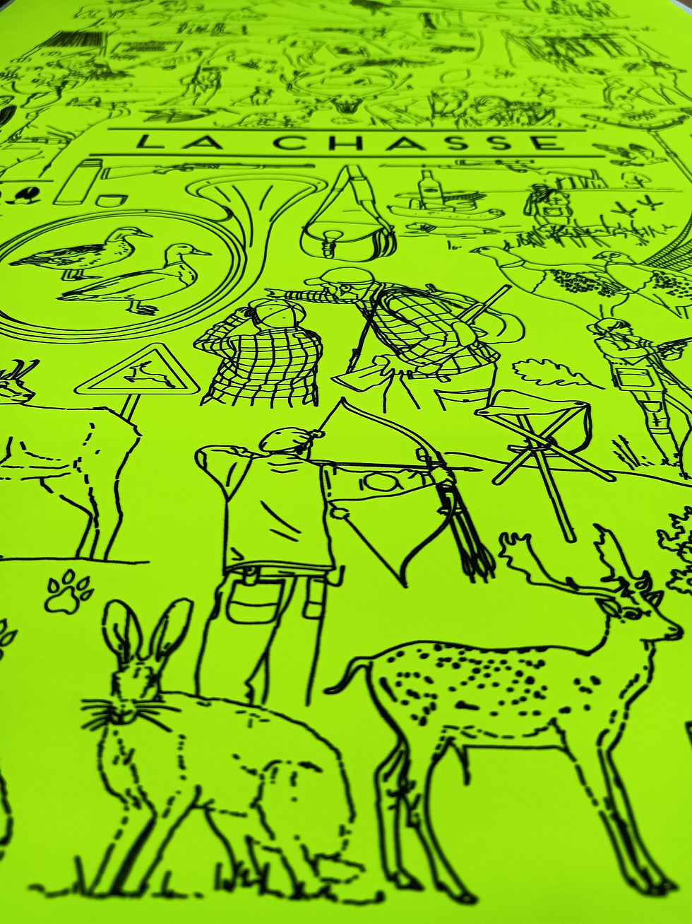 Miniature : affiche illustrée FLUO CHASSE
