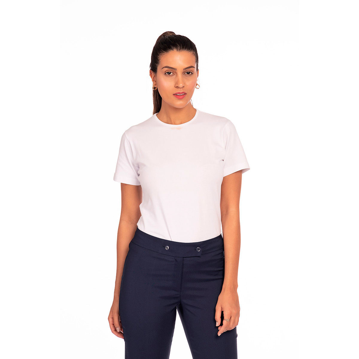 BL01- Baby Look em Malha, Manga Curta