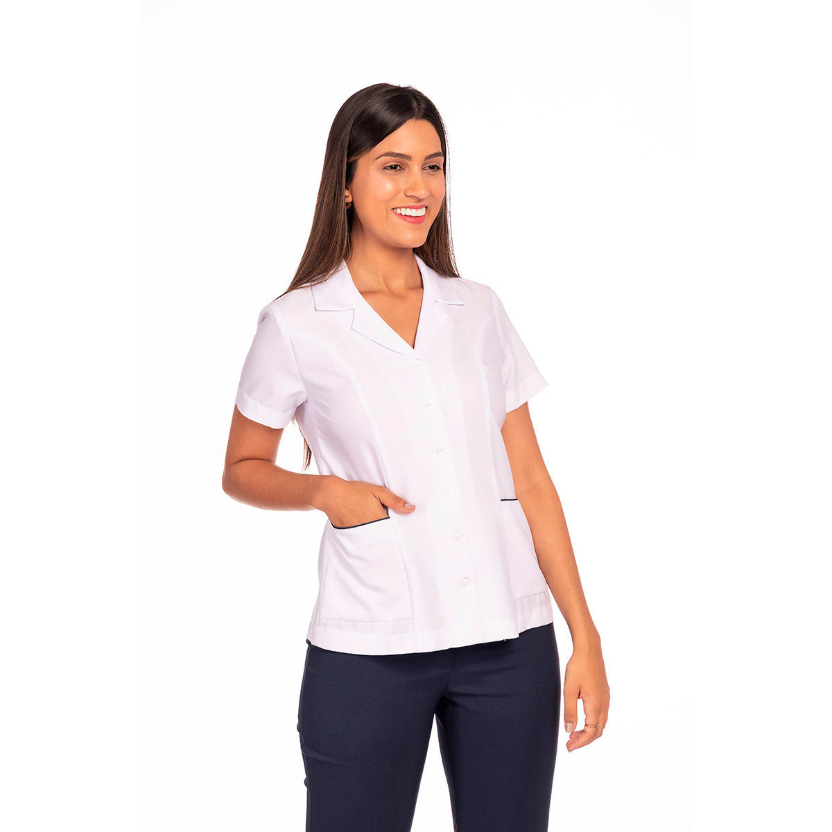 2104- Túnica Gola Esporte, Bolsos com Vivo