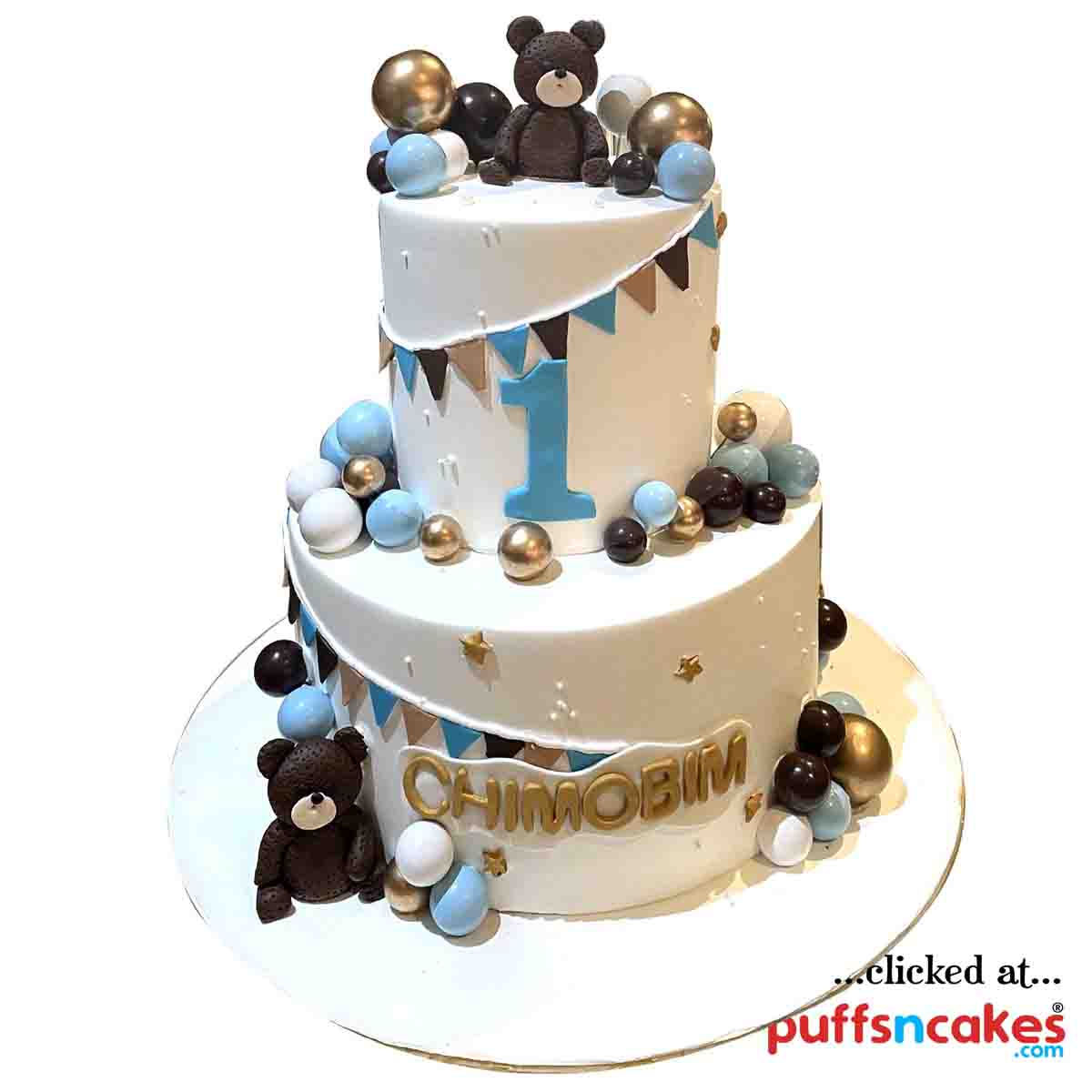 (1981) Teddy Theme 1st First Birthday Cake