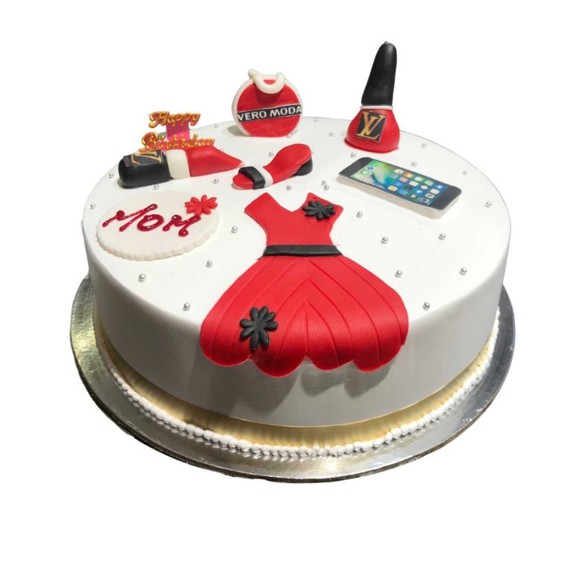 (702) Fashion Women Theme Semi Fondant Cake