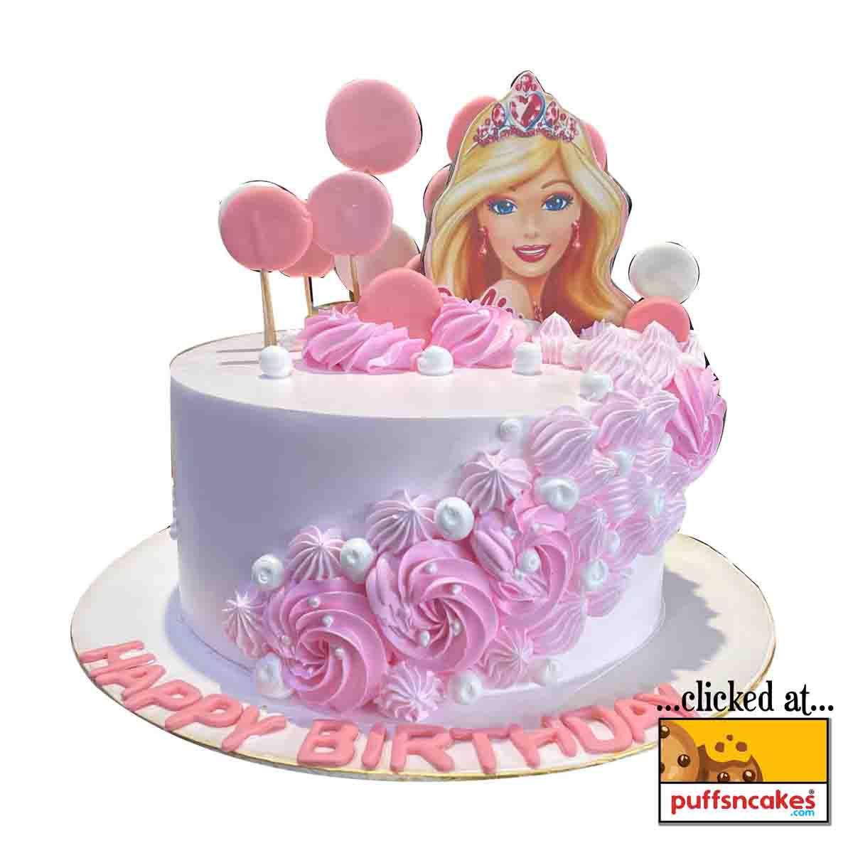 (1437) Barbie Pink Girls Theme Cake