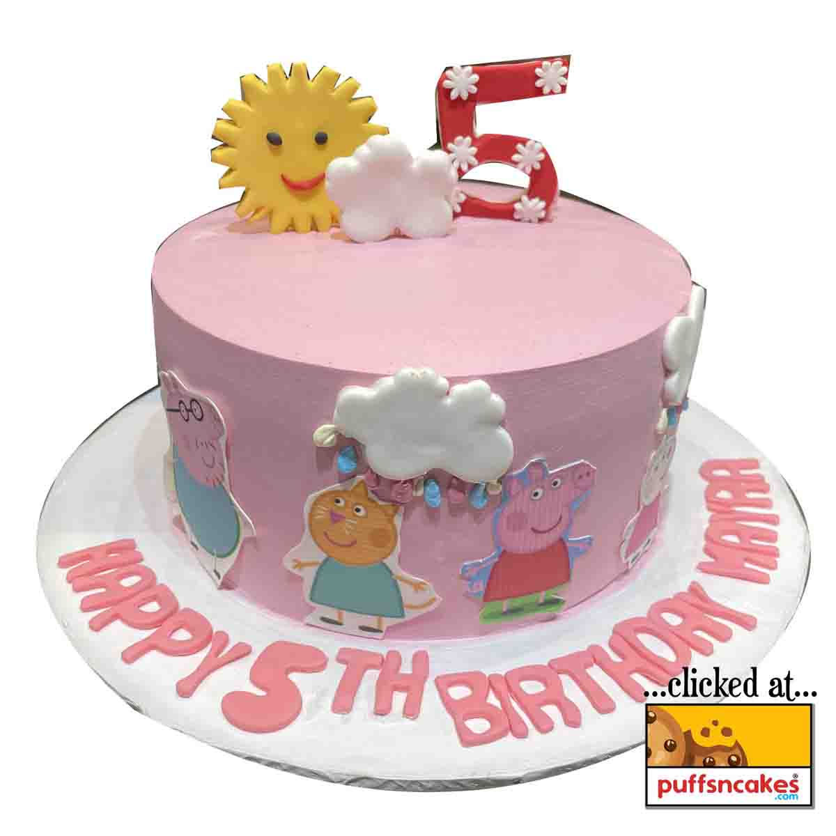 (1251) Peppa Pig Theme Cake