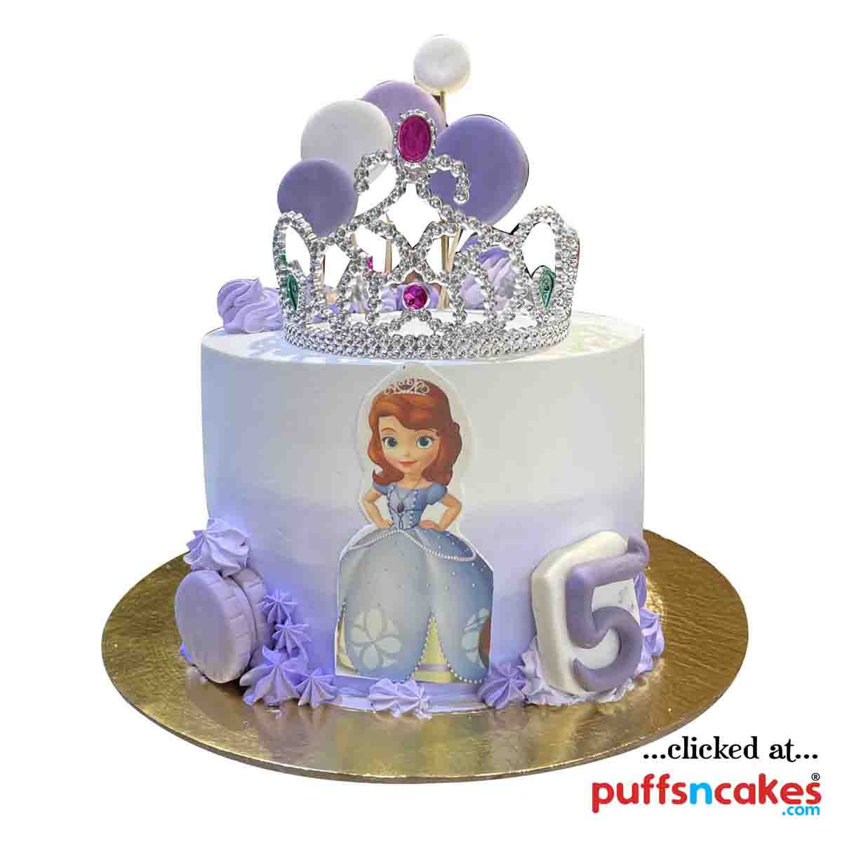 (1651) Princess Sophia Crown Girl Theme Cake