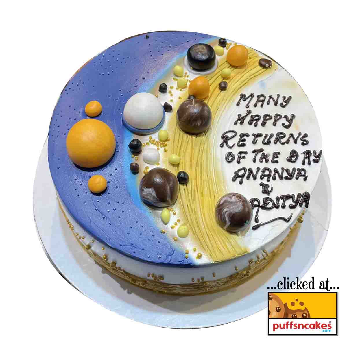 (1142) Space Planets Theme Cake