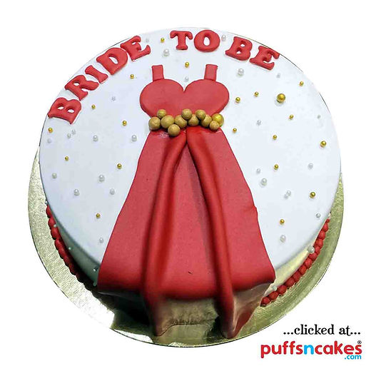 2224) Bride To Be Bachelorette Party Theme Red Dress Cake | puffsncakes.com  | 1340/-