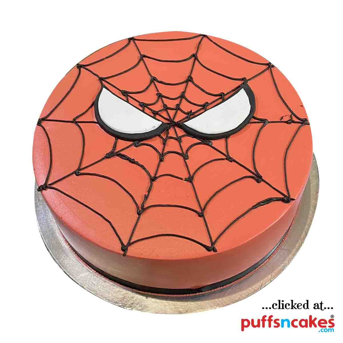 (1593) Spider Man Spiderman Theme Cream Cake