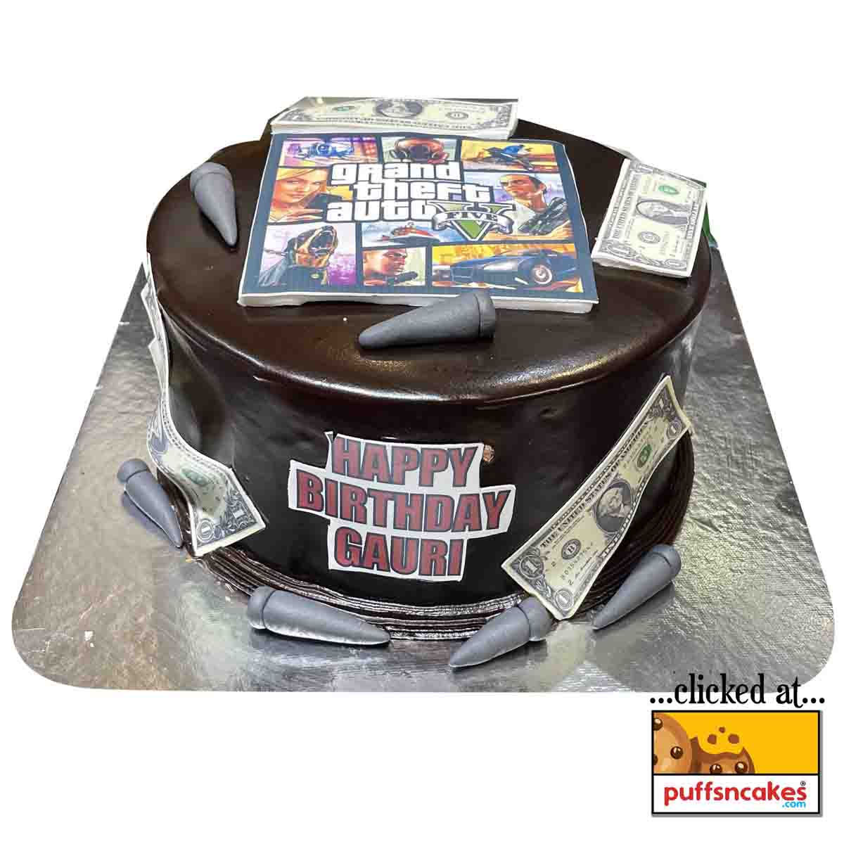 (948) GTA 5 Gamer Bullets Theme Cake