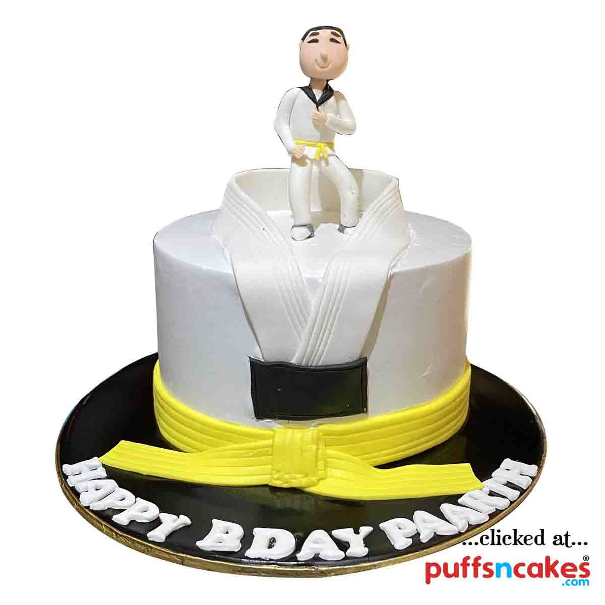 (2008) Yellow Green Black Belt Karate Martial Arts Sports Cake