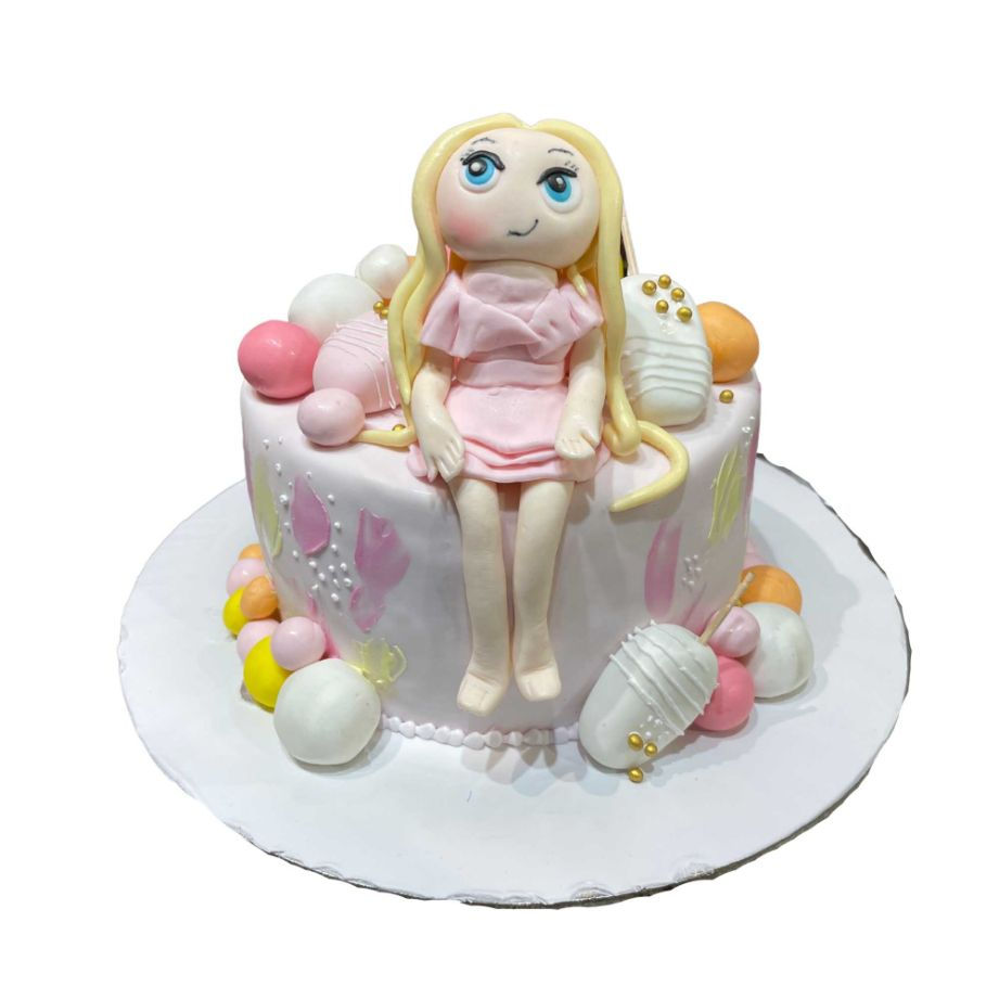 (316) Girl Fondant Cake