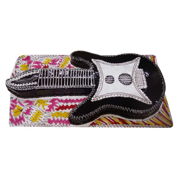 (560) Guitar Musician Instrument Shape Cake