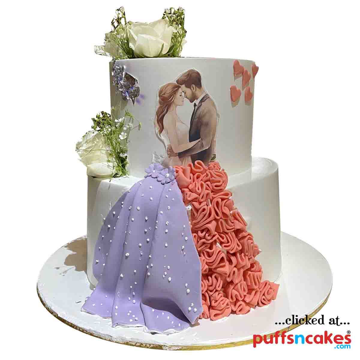 (1967) Love Couple Wedding Anniversary Engagement Theme Cream Cake