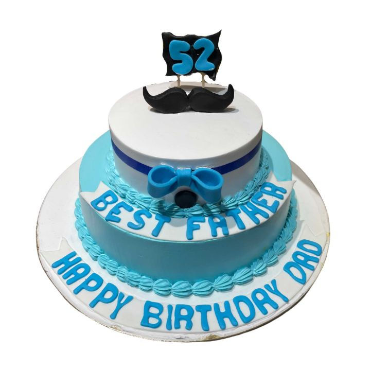 (309) Mooch Moustache Semi Fondant Cake