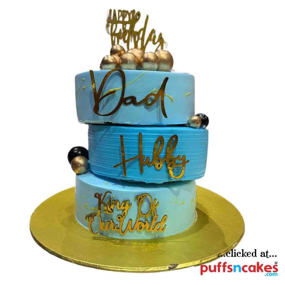 (2458) Offset Male Dad Hubby King Theme Cream Cake