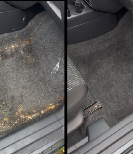 before and after of cleaned carpets
