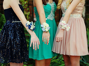 Girls Dressed for School Dance