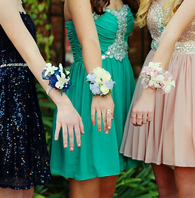 Girls Dressed for School Dance