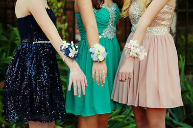 Girls Dressed for School Dance