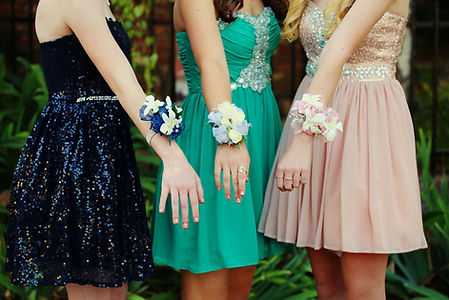 Girls Dressed for School Dance