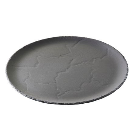 Basalt Round Flat Plate 20cm Matt Slate Style