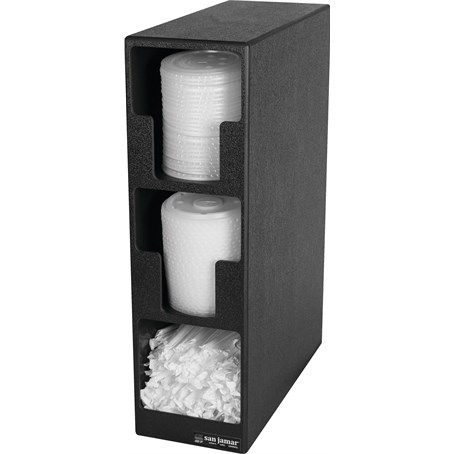 San Jamar 2 Compartment Lid & Straw Tower