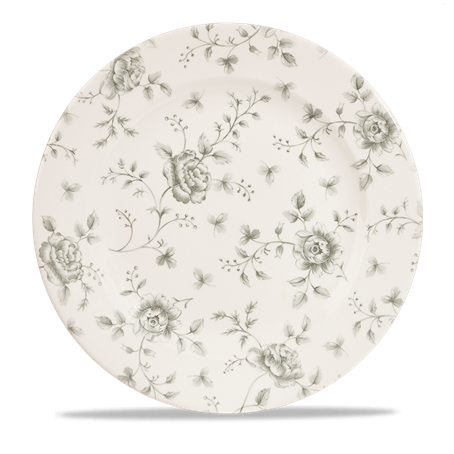 Rose Chintz Grey Profile Plate 12"