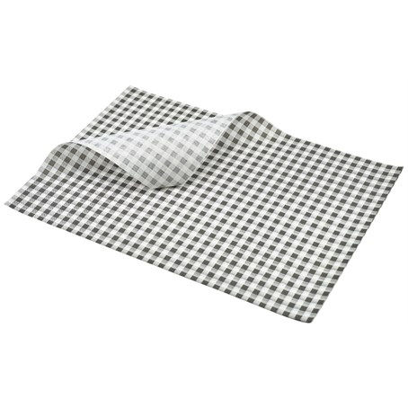 Greaseproof Paper Black Gingham Print 35 x 25cm
