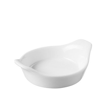 Miniature Fluted Round Eared Dish White