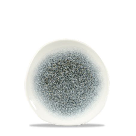 Raku Topaz Blue Round Trace Plate 7 1/4"