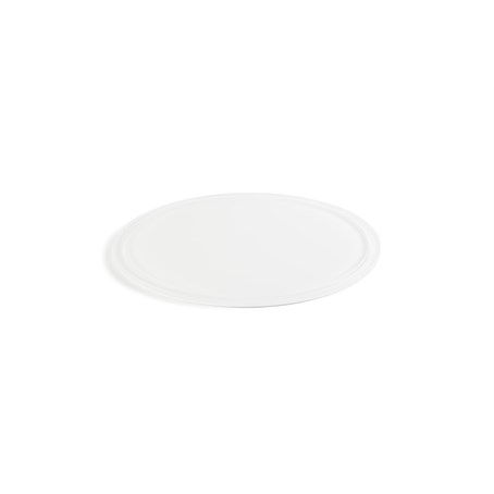 Mealplak Nacryl White Round Tray W/Groove For cloche