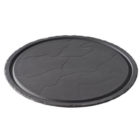 Basalt Round Steak Plate 30cm Matt Slate Style