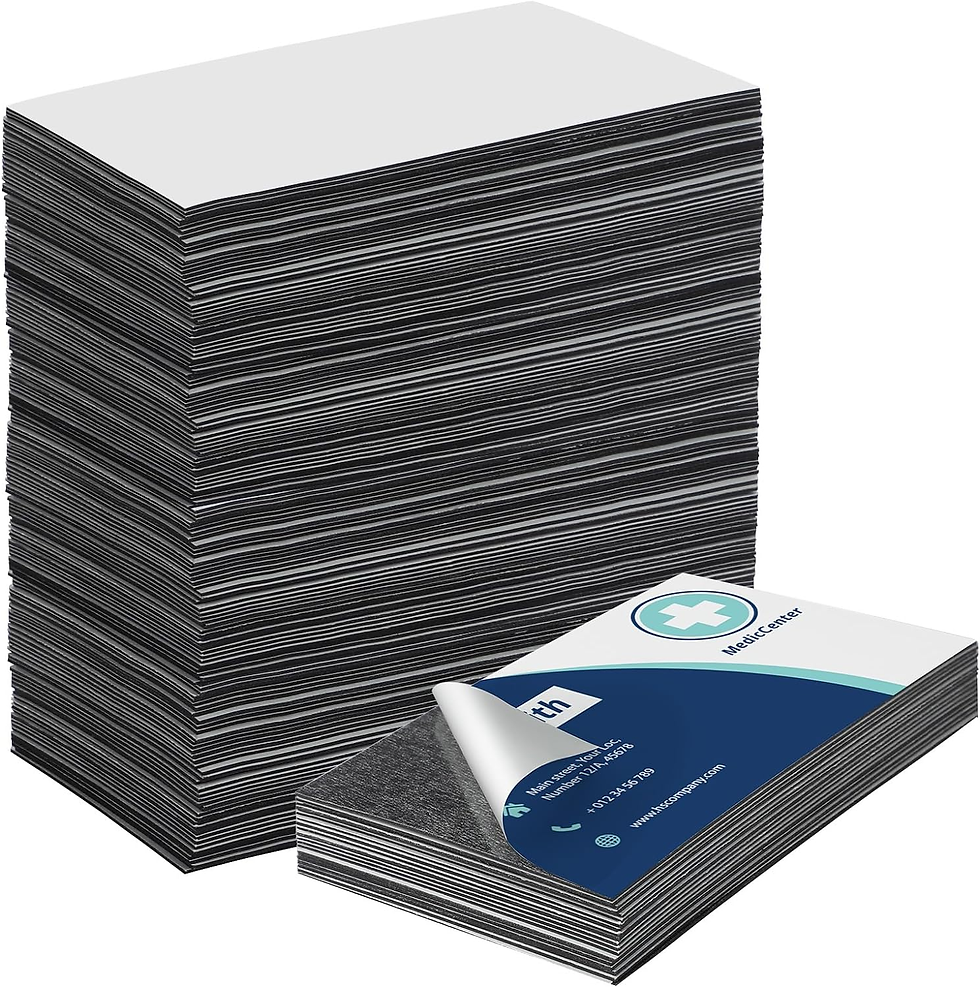 Adhesive magnet business cards