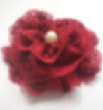Red flower, lace rose flower brooch, rose hair clip wedding flower