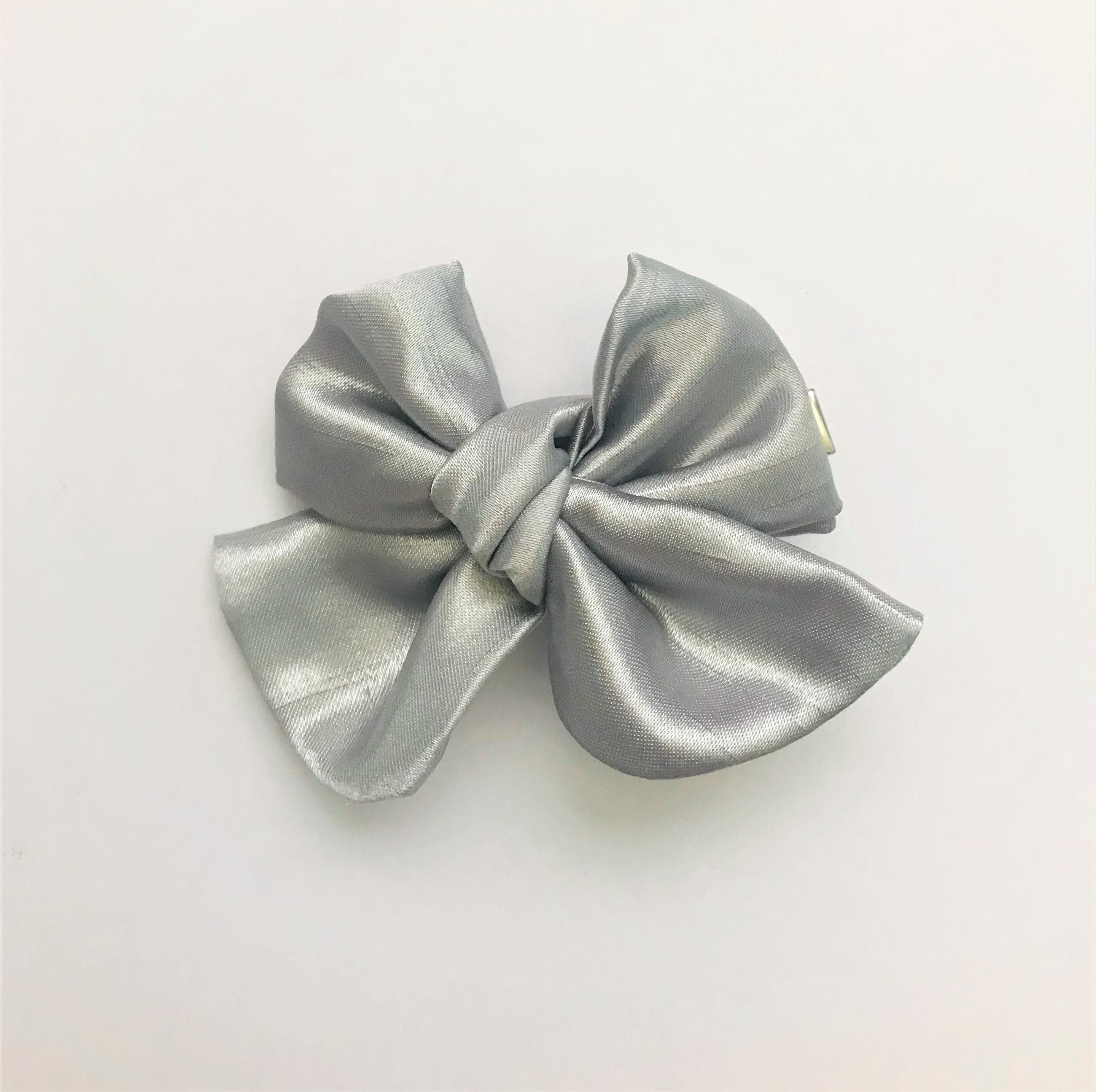 Hair bow clip hair slides grey